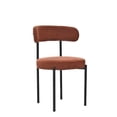 thumbnail image 4 of FuxinDecor Velvet Round Dining Chairs Set of 2,Modern Boucle Upholstered Kitchen Chairs,Curved Backrest Chairs, 4 of 9