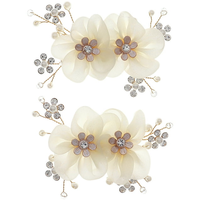 CIMAXIC wedding 2pcs Shoe Clips Wedding Bridal Shoe Accessories Flower Shoe Clip Decorations,3.15"X2.36"X0.39"