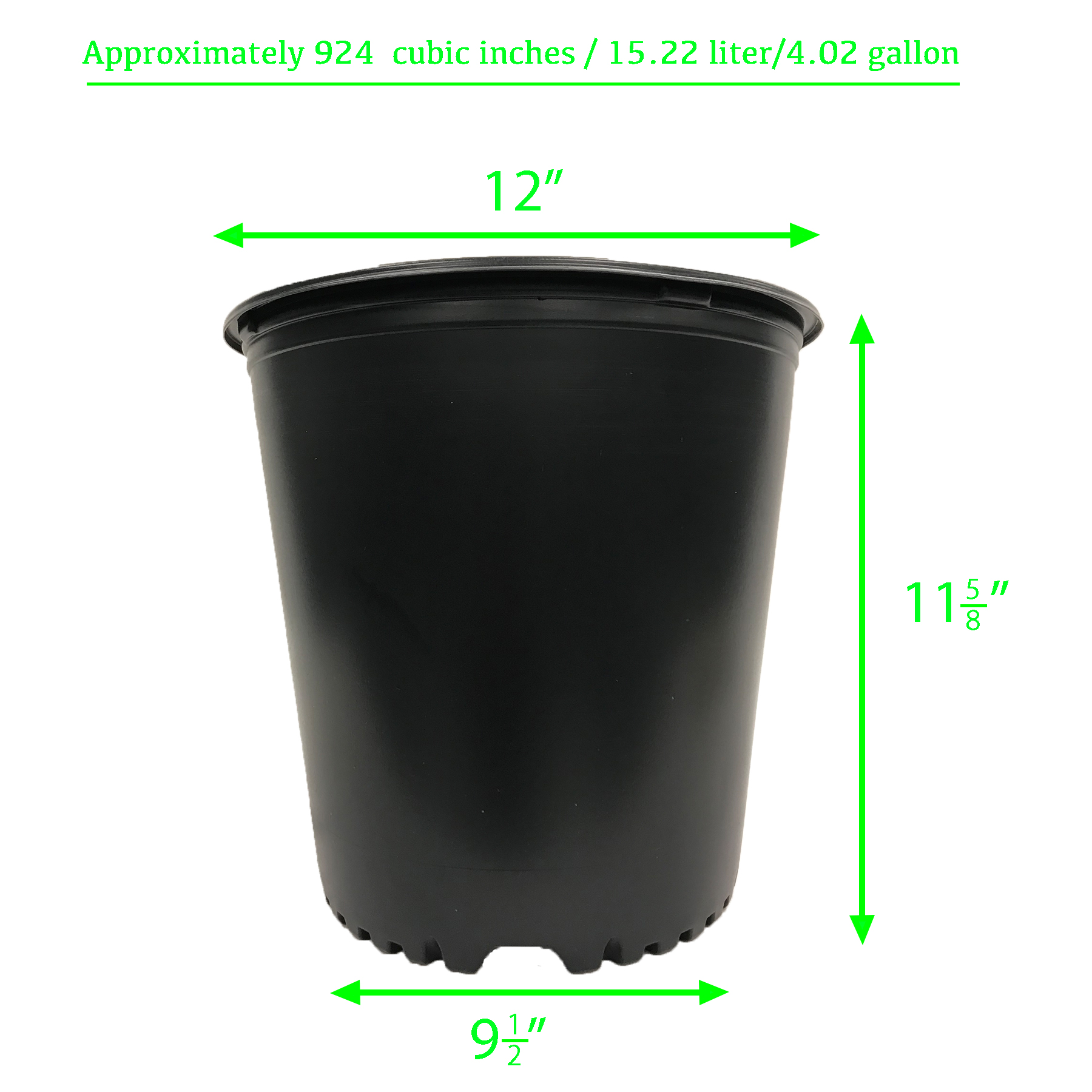 Viagrow Nursery Pots, 5 Gallon (4.02 US Gallons / 15.22 Liters/924 CU ...