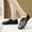 Black, variant on Rewenti Padded Thickened Flat Shoes Mom Shoes Soft Bottom Comfortable Flat Middle-aged Padded Grandma Shoes Soybean Cotton Shoes Leather Water Proof Winter Cotton Shoes Black 6(37)