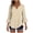 Khaki, variant on MOJOGO Women's V Neck Shirts 3/4 Sleeve Blouse Bell Sleeve Button Down Tops Loose Peplum Top Summer Casual Clothes S