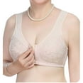 thumbnail image 4 of Womens Everyday Bras, Daisy Seamless Bras for Women Front Closure No Underwire Comfort Senior Wireless Snap Closing Bra Full Coverage 36-44, 4 of 5