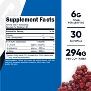 Nutricost BCAA Powder - 2:1:1 - (Grape) 30 Servings - Branch-Chain Amino Acids