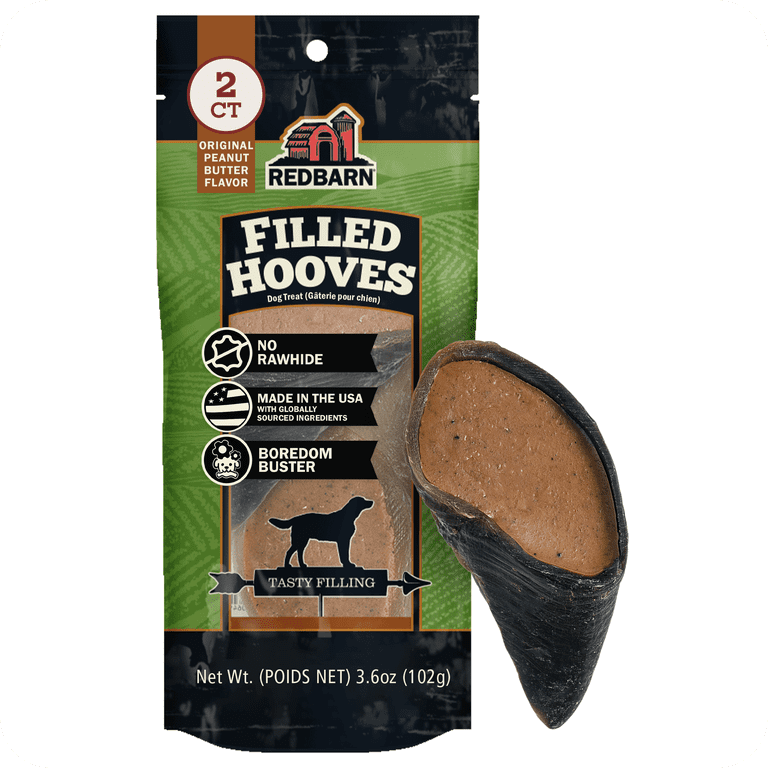 Redbarn Filled Cow Hooves with Peanut Butter, 2-Count photo 1