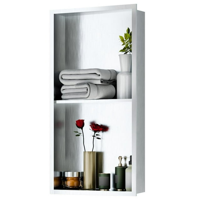 Shower Niche 12 * 24 in Stainless Steel Wall Niche for Storage Easy Installation