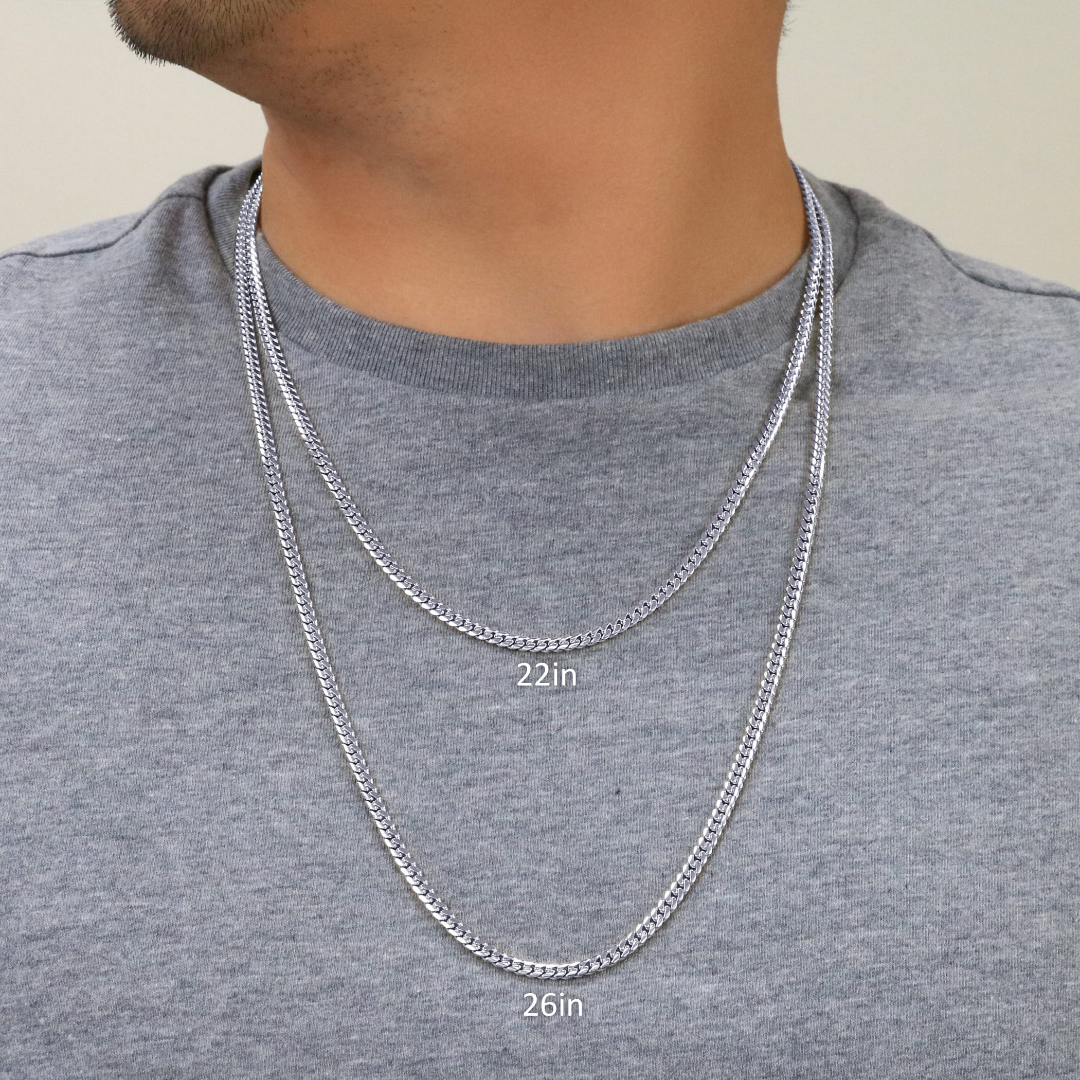Nuragold 10K Real White Gold Solid Miami Cuban Link Chain Necklace 16"-30" (2.7mm-7mm) Italian Jewelry for Men & Women