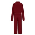 thumbnail image 6 of Turilly Women's Coats and Jackets Women Round Neck Long Sleeve Zipper Tops Blouses Shirts and Elastic Waist Long Pants Suit, 6 of 8