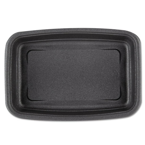 MicrowaveSafe Containers 24oz Plastic Black, 83/4x61/8x11/2, 75/bg 4 Bg/ct