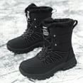 thumbnail image 5 of Xiaoxatg Women's Winter Fashion Thickening Warm Lace Up Non Comfortable Boots for Women 9.5 Black, 5 of 9