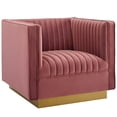 thumbnail image 2 of Modway Sanguine Channel Tufted Velvet Armchair Set of 2 - Dusty Rose, 2 of 4