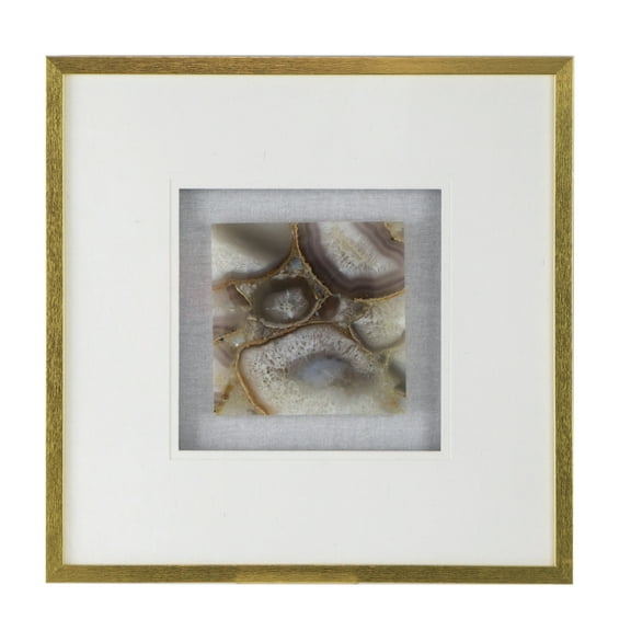 A&B Home Remi Agate Shadow Box - 23.5"H x 23.5"W - Brown/Grey/Gold