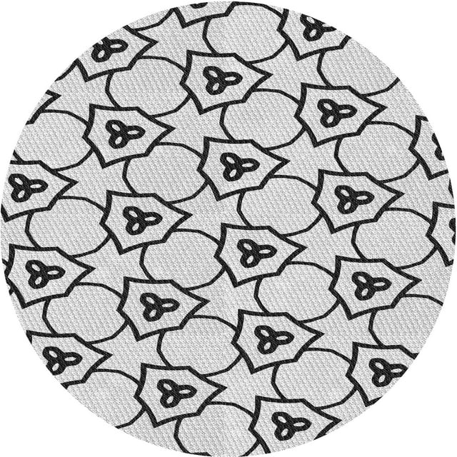 Ahgly Company Tapis Rond Lavable en Machine Intérieur Transitionnel Gris Platine, 5 Pieds Rond
