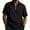Black, variant on Men's Polo Shirts With Collar Big And Tall Under $10 Summertime Fashion Elasticity Casual Loose Half Zipper Lapel Short Sleeve