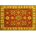 thumbnail image 1 of Ahgly Company Machine Washable Indoor Rectangle Geometric Yellow Traditional Area Rugs, 7' x 9', 1 of 4