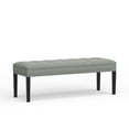 thumbnail image 2 of 46.5" Upholstered Bench with Nailhead Trim and Wood Legs in Stone (Light Gray), 2 of 4
