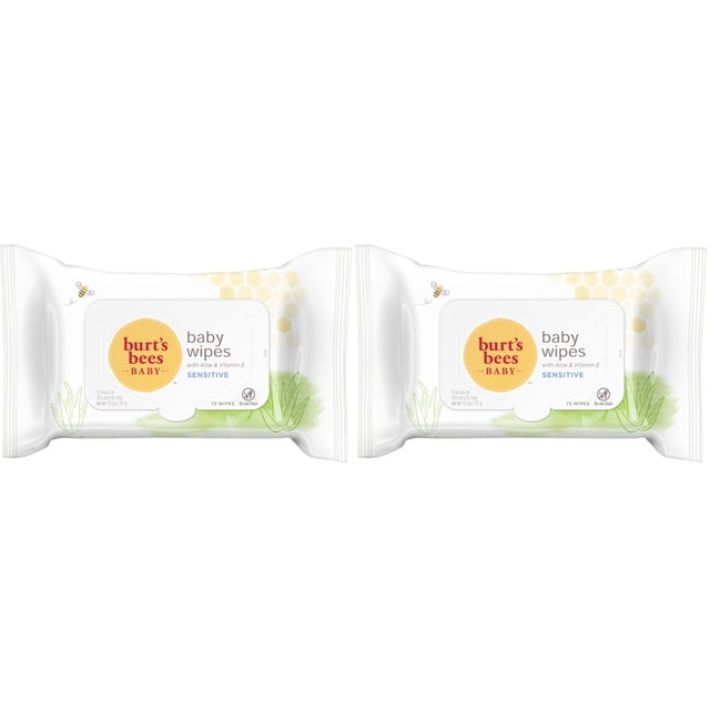 Toallitas húmedas para bebés Burt's Bees Sensitive, sin perfume, aloe, vitamina E, 144 unidades