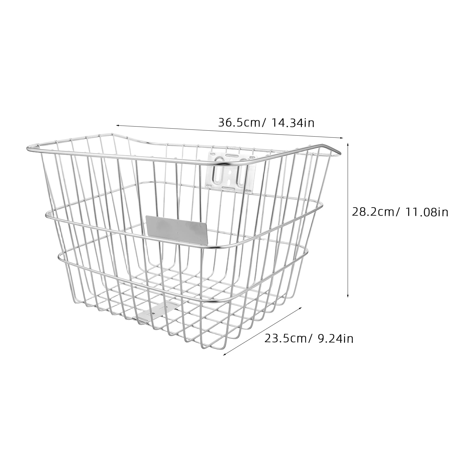 CTIRCHIU Cycle Front Basket in Plated Silver Stainless Steel Metal Wire Suitable for Adult Bike Handlebar