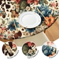 thumbnail image 4 of Pioneer Flower Floral Print Pattern Round Fitted Tablecloth with Elastic Edge,Dining Table Cover Waterproof,Outdoor Round Tablecloth for Camping,Dining,Indoor and Outdoor, 4 of 7