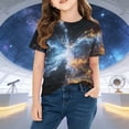 thumbnail image 5 of FAHXNVB Girls' Short Sleeve T-Shirts Crewneck Soft Cotton Galaxy Print Tees Tops Fashion Casual Comfortable Shirts 3-14 Years, 5 of 8