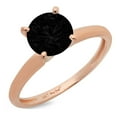 thumbnail image 3 of 1.5 ct Round Cut Natural Onyx Solitaire 14K Rose Gold Womens Engagement Ring, 3 of 6