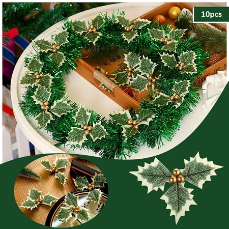 

npkgvia Christmas Decorations Christmas Decor Simulation Christmas Golden Fruit Leaves Christmas Tree Decoration Christmas Wreath Rattan DIY Accessories Branch Plug In Material Multi-color Clearance