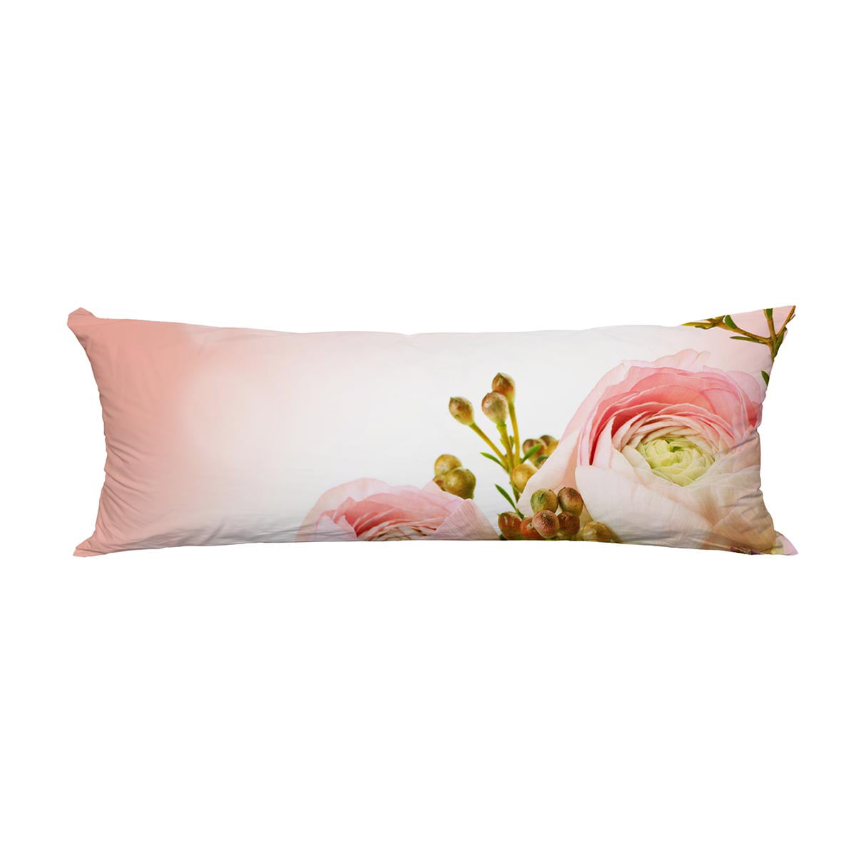 PKQWTM Gentle Bouquet From Pink Roses And Small Flower Long Body Pillow ...