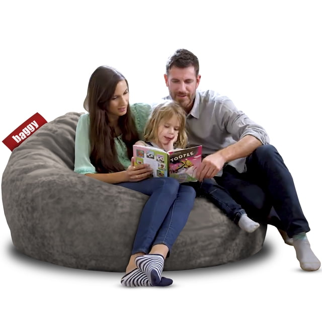 Puff Cama Queen Size Baggy 2 en 1 Gris 180 x 150 cm