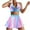 Purple-05, variant on DISKEBUISS Women's and Women's Plus Swimsuit Padded Bras & Swim Skirt Two-Piece Sets S-5XL