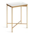 thumbnail image 1 of Kate and Laurel Celia Table d'Appoint Moderne, 18 x 12 x 26, Blanc et Or, Table de Bout Rectangulaire Pliable pour Rangement et Exposition, 1 of 2