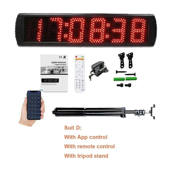 Outdoor LED Digital Stopwatch, Programmable , Sports Timer, Hours Counter, Electricity, Timer, Wall Clock, 12V