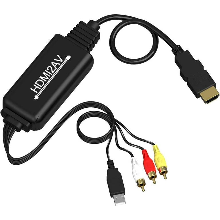 Two Port HDMI to RCA Converter, 2 Port HDMI to AV, Dual Port Composite CVBS  for HDMI Devices to Display on Old TVs, HDMI RCA Adapter 