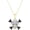 Yellow, variant on Real 925 Sterling Silver 14K White Gold Plated Round Cut Black & White Diamond Skull Crossbones Pendant Necklace For women