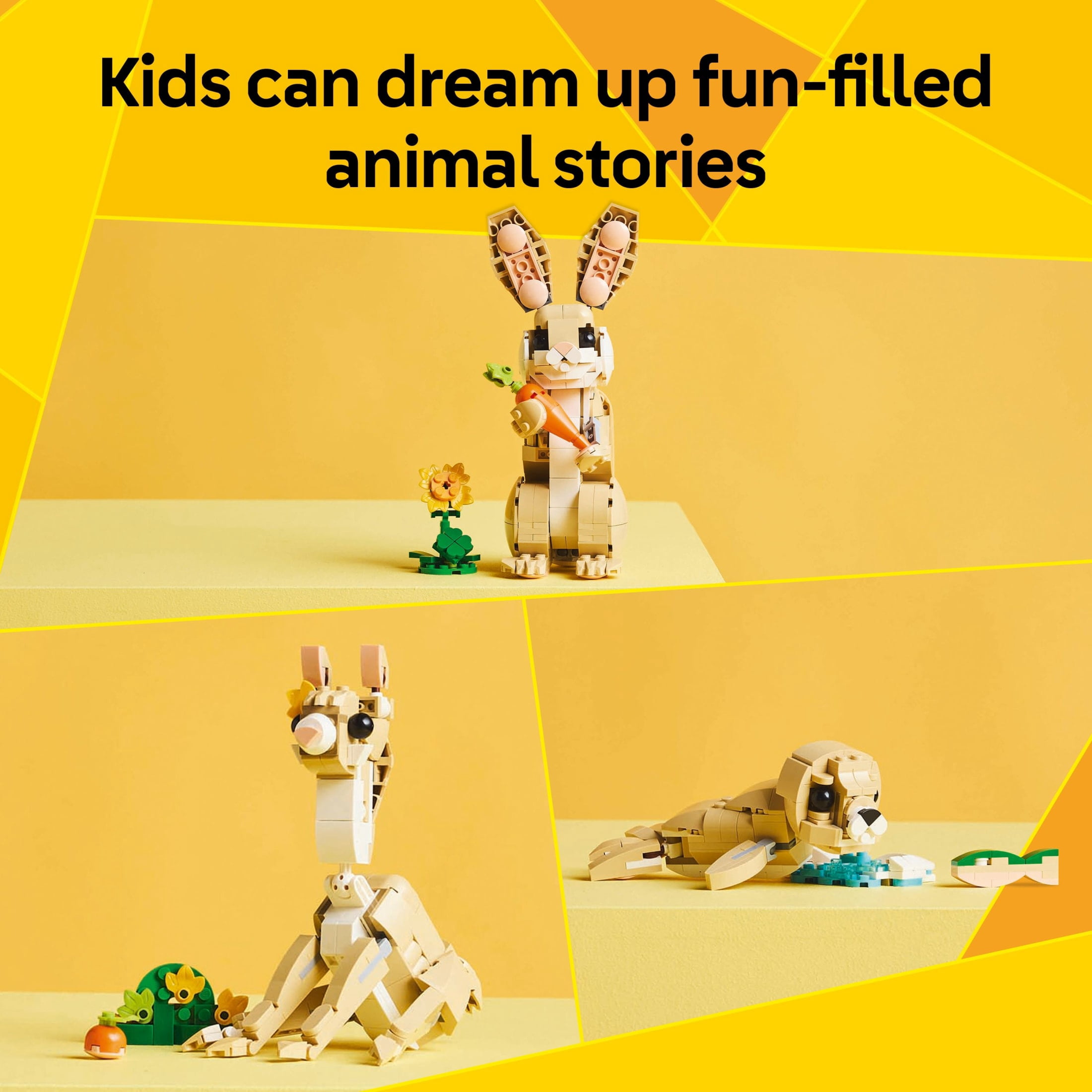 LEGO Creator 3in1 Cute Bunny - Building Toys Set W/ 3 Building Options, Bunny, Seal, or Llama - Birthday Gift for Kids, Ages 8+ - Craft for Girls & Boys - 31162