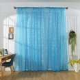 thumbnail image 3 of Cortina de gasa transparente con estampado de copos de nieve para dormitorio y sala de estar, color azul cielo, 3 of 14