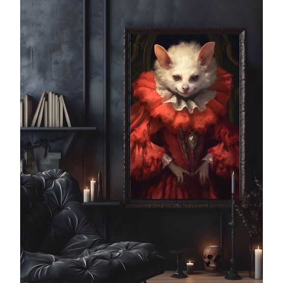 The Bat Duchess's Portrait Poster, Vintage Gothic Aesthetic, Home Decor, Victorian Vampire, Gothic Portrait, Halloween Poster - Best gifts your whole family