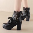 thumbnail image 2 of Botas con plataforma MEOTINA Goth Lace Hebilla Gothic Black 6.5, 2 of 6