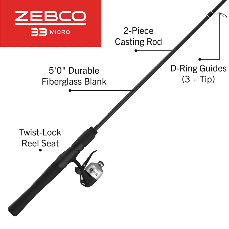 Zebco 33 Micro Trigger Spincast Reel and Fishing Rod Combo, Pre