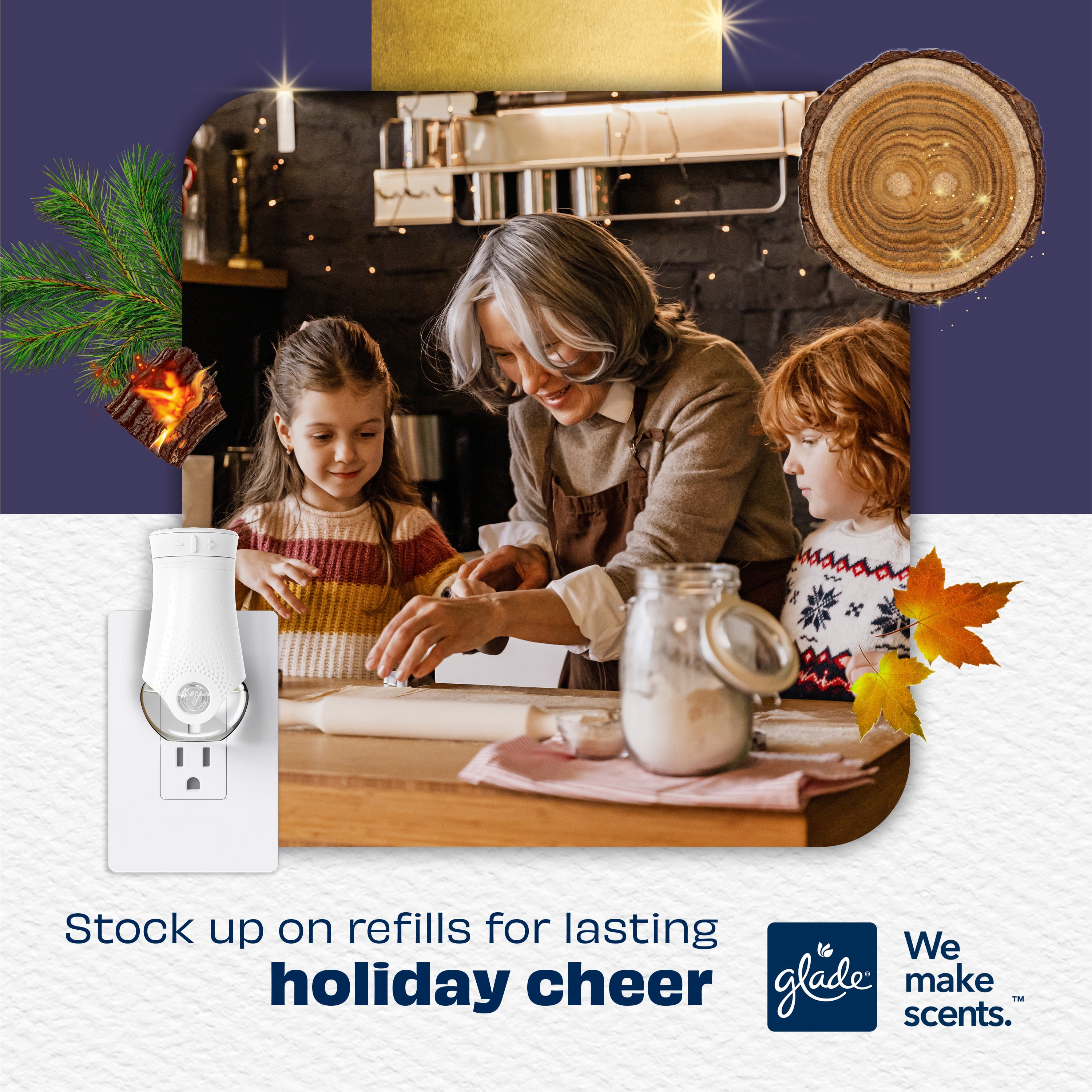 (5 pack) Glade® PlugIns® Scented Oil 5 Refills, Air Freshener, Fall Night Long, 3.35 fl oz, Pack of 5