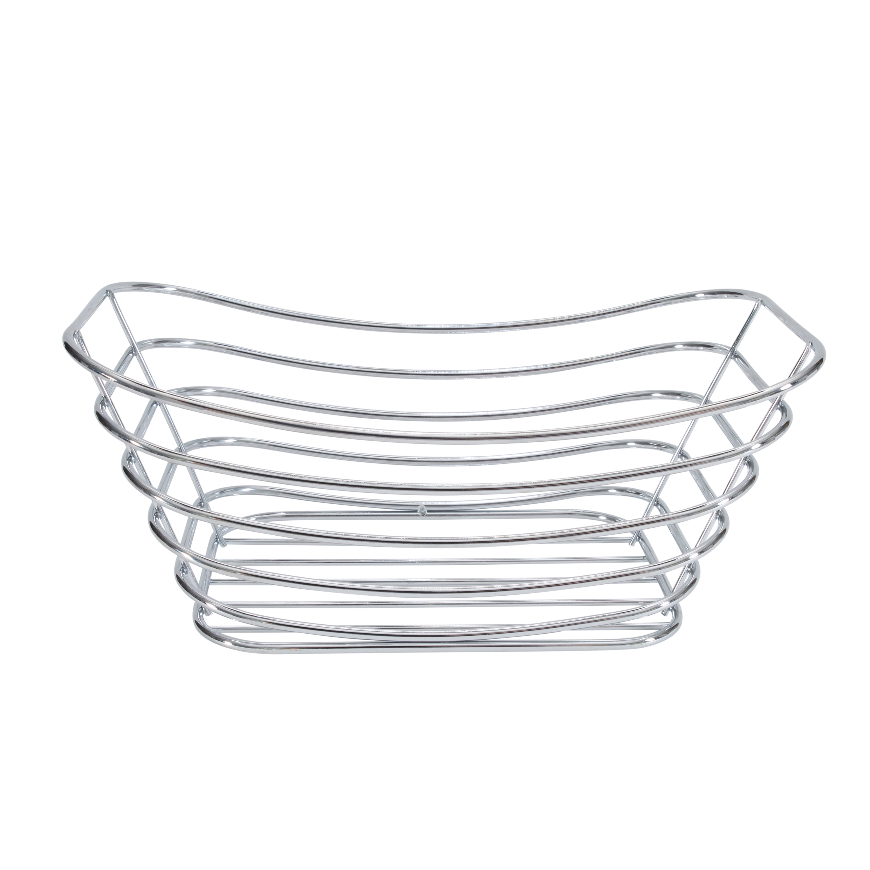 Simplify Wire Storage Basket Metal Frame, Chrome Steel