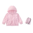 thumbnail image 3 of FINALGANG Toddlers Boys Girls Hooded Collar Solid Foldable Zip Up Jacket Outdoor Travel Regular Fit Long Sleeve Zipper Pocket Windbreaker With Storage Bag For Kids Classic Coat 10-11 Years, 3 of 8