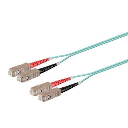 UPC: 0889028125670 | Monoprice OM4 Fiber Optic Cable – 15m (Meter) – SC/UPC-SC/UPC  Multi Mode  Duplex  50/125 Type  2.0mm  PVC