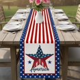 thumbnail image 5 of Independence Day Table Runner 36 Inches Long Tablerunner Dresser Scarves, 4th of July Patriotic Star Blue Red Flag Kitchen Dinner Cafe Table Runners Table Decor for Coffee/Party, Small 13" x 36", 5 of 8
