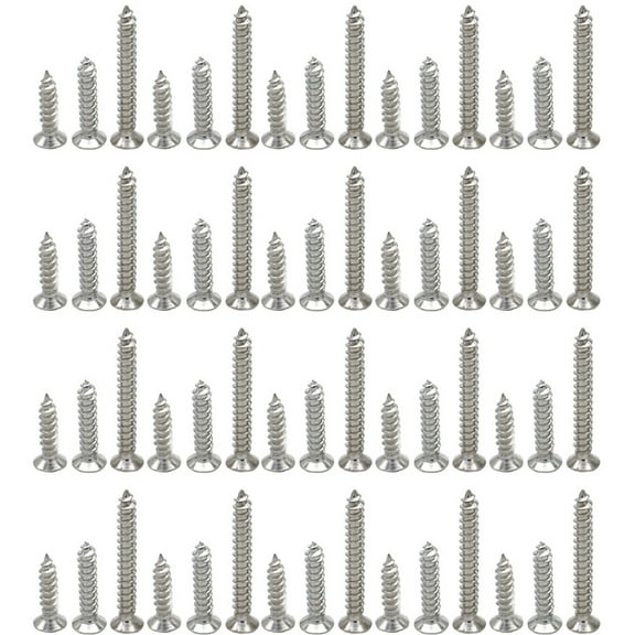 unbranded 300pcs Stainless Steel Screw Flat Head Assorted Screws Cross Groove Self-tapping Screws