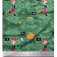 thumbnail image 1 of Soimoi Polyester Crepe Fabric Flag,Treasure Box & Pirate Boy Nautical Print Fabric by The Yard 42 Inch Wide, 1 of 3