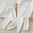 thumbnail image 5 of Actgleam Infant Baby Boys Girls Romper Winter Knitted Pajamas with Hat,White,9-12Months, 5 of 11
