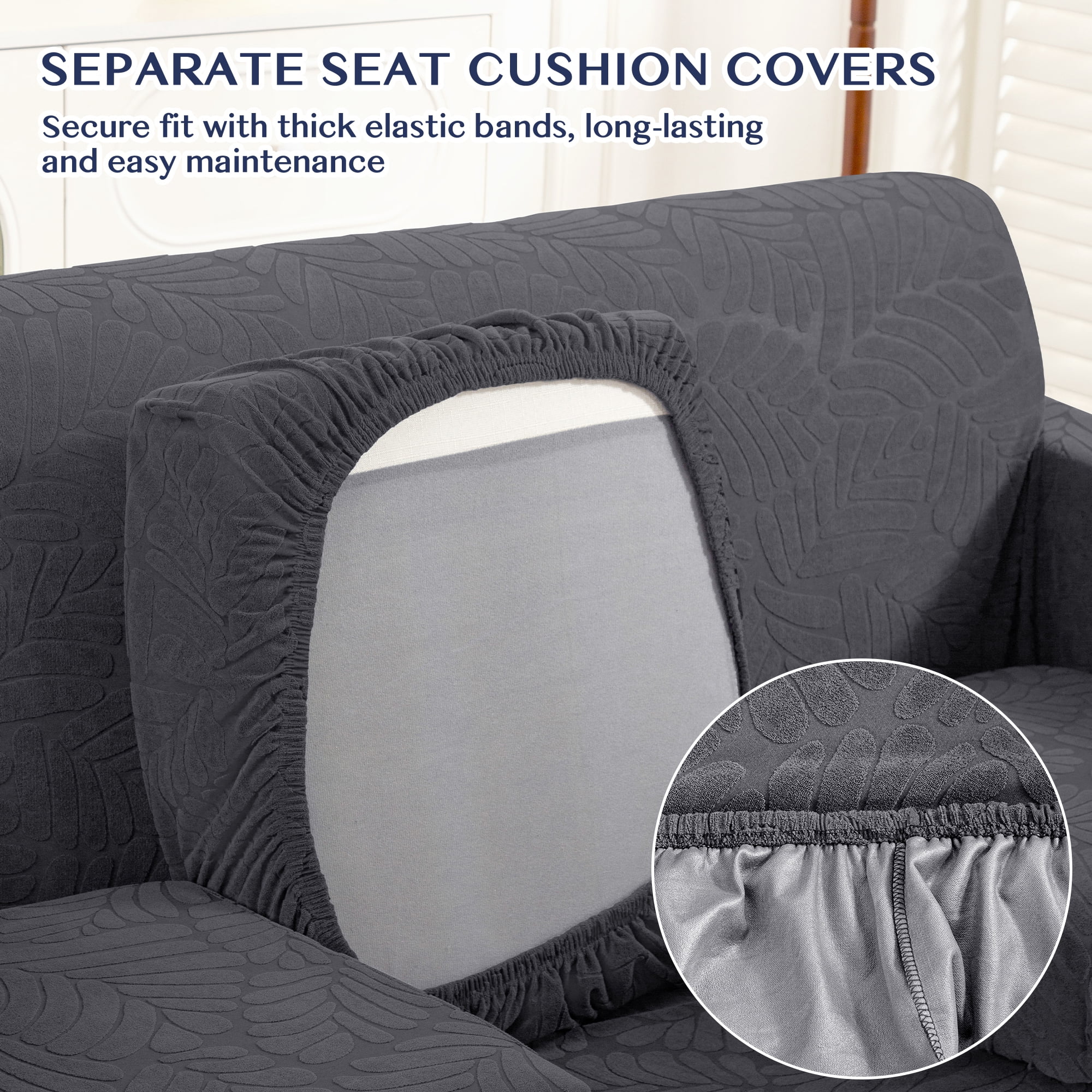 4 Piece High Stretch Sofa Slipcover Furniture Protector Form Fit Luxury Thick Sofa Cover for 3 Cushion Couch, Machine Washable