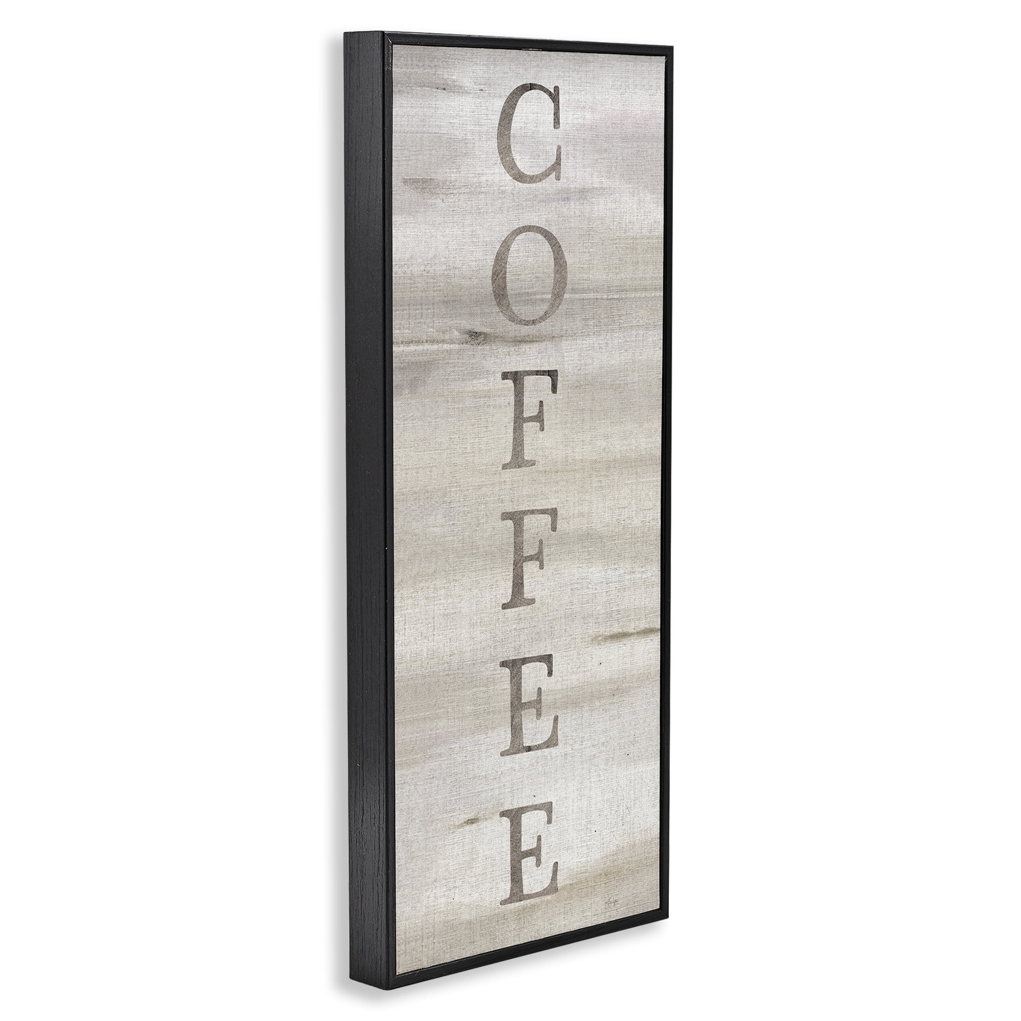 Stupell Industries Rustic Vertical Coffee Food & Beverage Painting Black Framed Art Print Wall Art, 10 x 24
