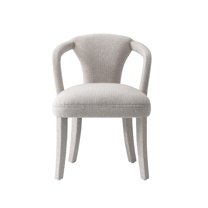 Manhattan Comfort Palmer Dining Armchair with Solid Wood Frame in Silver Lining