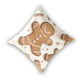 thumbnail image 2 of Gingerbread Man Cartoon Christmas Throw Pillow Covers Pillowcases 20 x 20 Inch Home Decor 2 Packs for Bedroom Sofa, 2 of 6