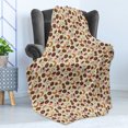 thumbnail image 4 of Dessert Soft Flannel Fleece Blanket, Patisserie Theme Pattern Chocolate Coated Donut Cookie Latte Croissant, Cozy Plush for Indoor and Outdoor Use, 50" x 60", Pale Pink Brown Cream, by Ambesonne, 4 of 5